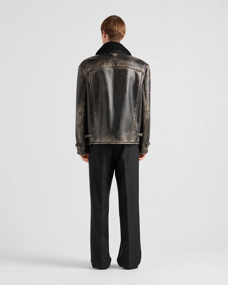 Nappa leather and shearling jacket