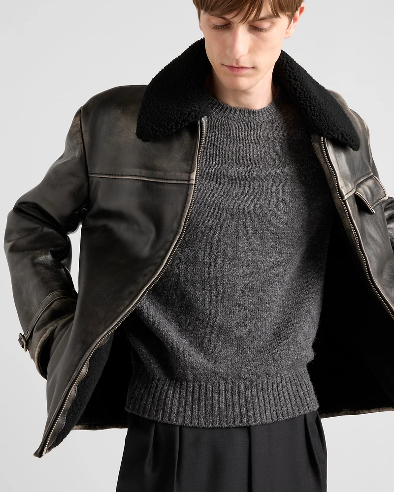 Nappa leather and shearling jacket