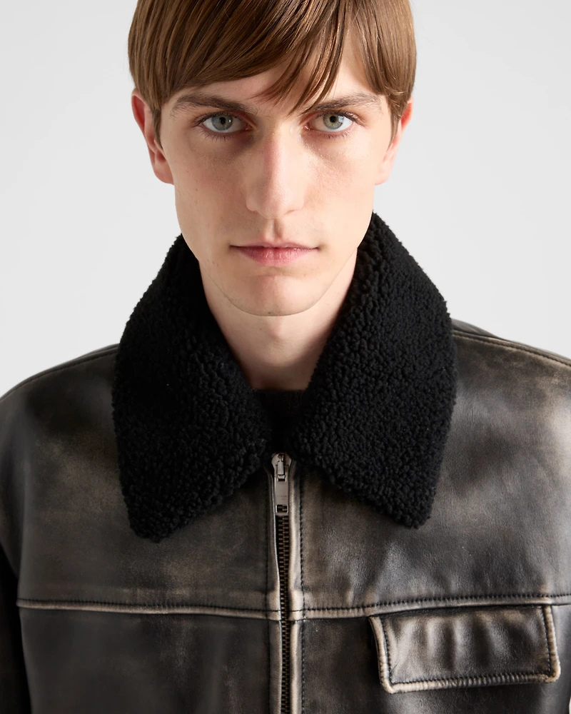 Nappa leather and shearling jacket
