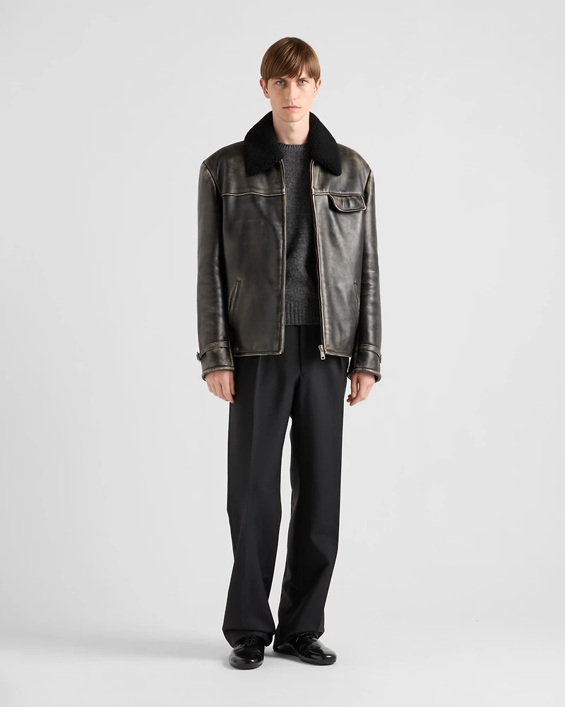 Nappa leather and shearling jacket