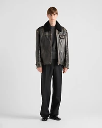 Nappa leather and shearling jacket
