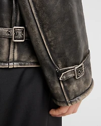 Nappa leather and shearling jacket