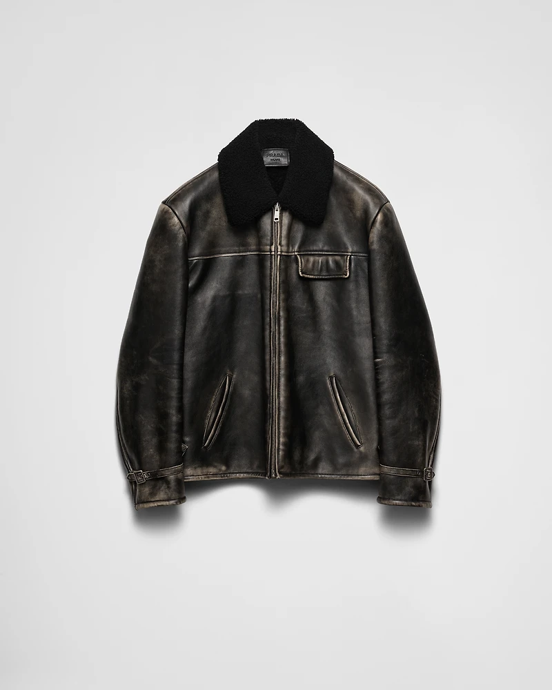 Nappa leather and shearling jacket