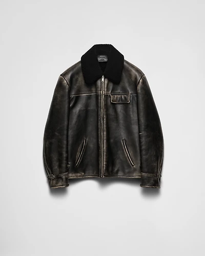 Nappa leather and shearling jacket