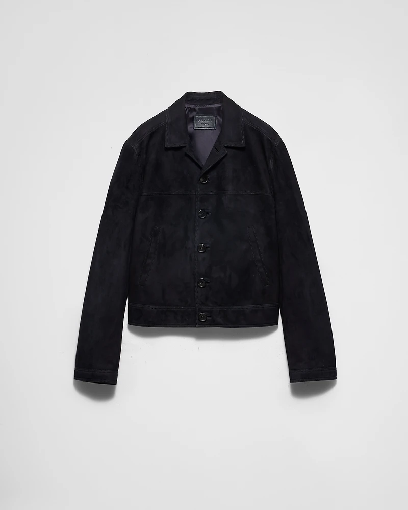 Suede blouson jacket