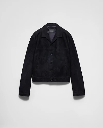 Suede blouson jacket