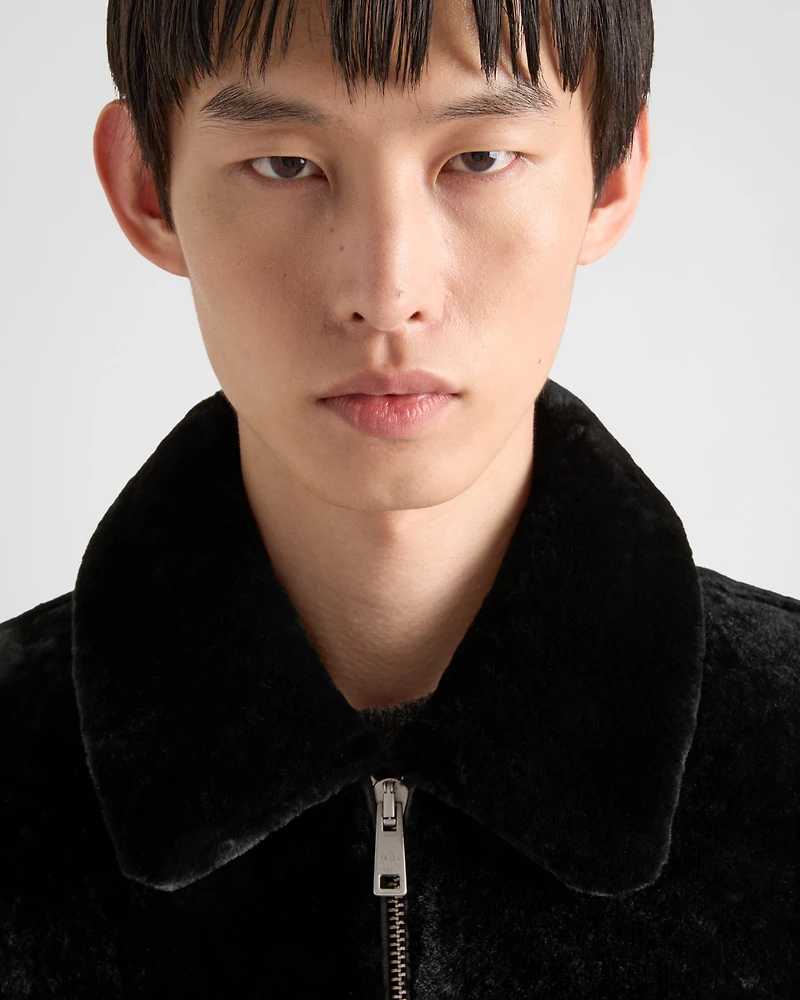 Shearling bomber jacket