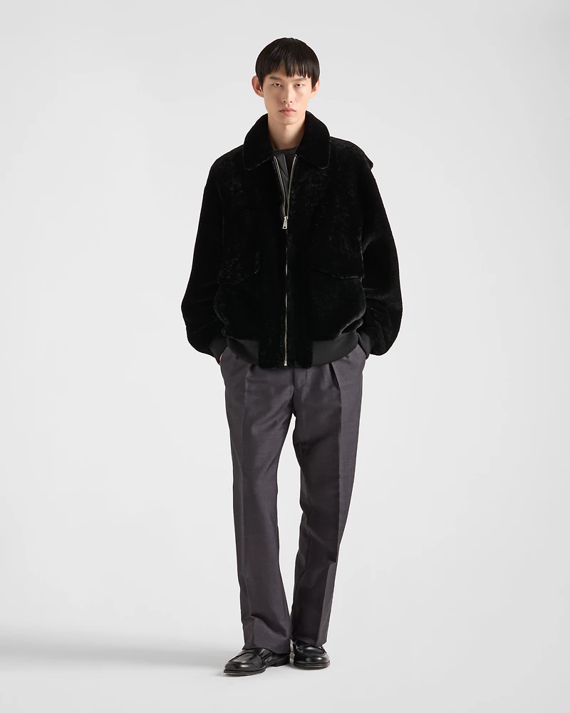 Shearling bomber jacket