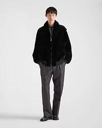 Shearling bomber jacket