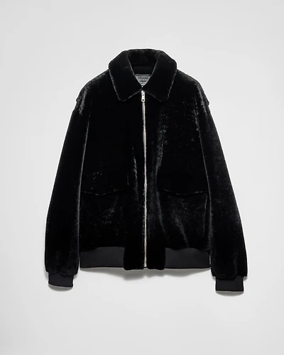 Shearling bomber jacket