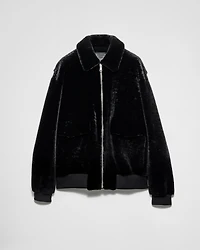 Shearling bomber jacket