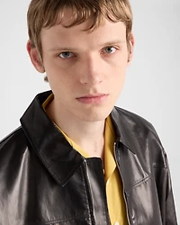 Leather bomber jacket