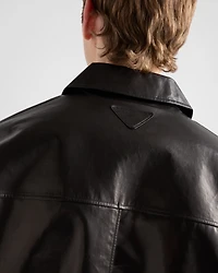 Leather bomber jacket