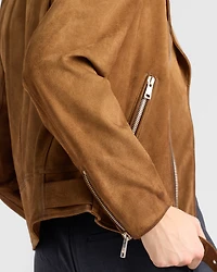 Suede biker jacket