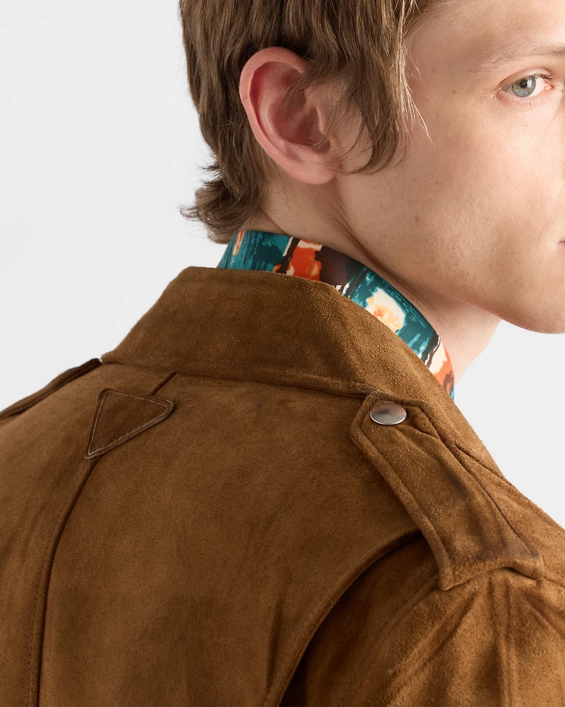 Suede biker jacket