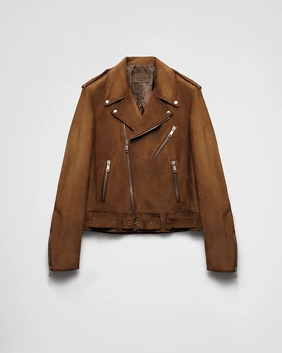 Suede biker jacket