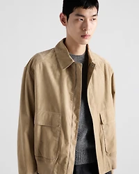 Suede and cotton bomber jacket
