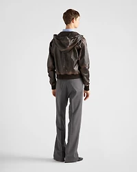 Nappa leather hoodie jacket