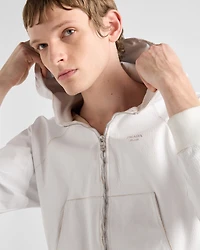 Leather zipper hoodie