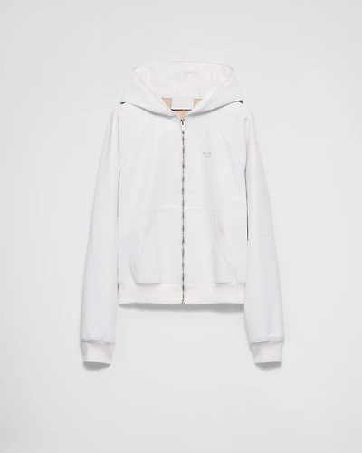 Leather zipper hoodie