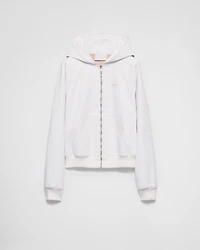 Leather zipper hoodie
