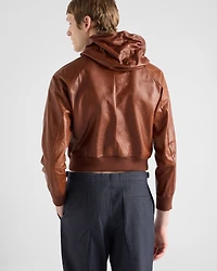 Leather hoodie