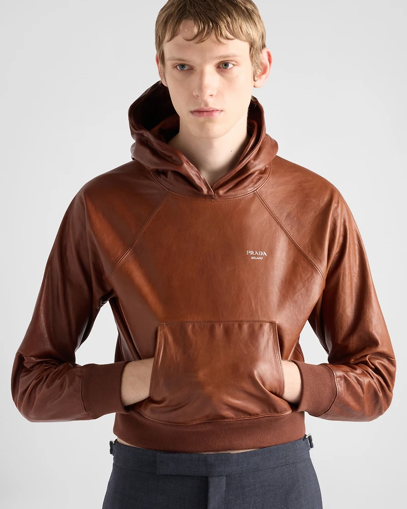 Leather hoodie
