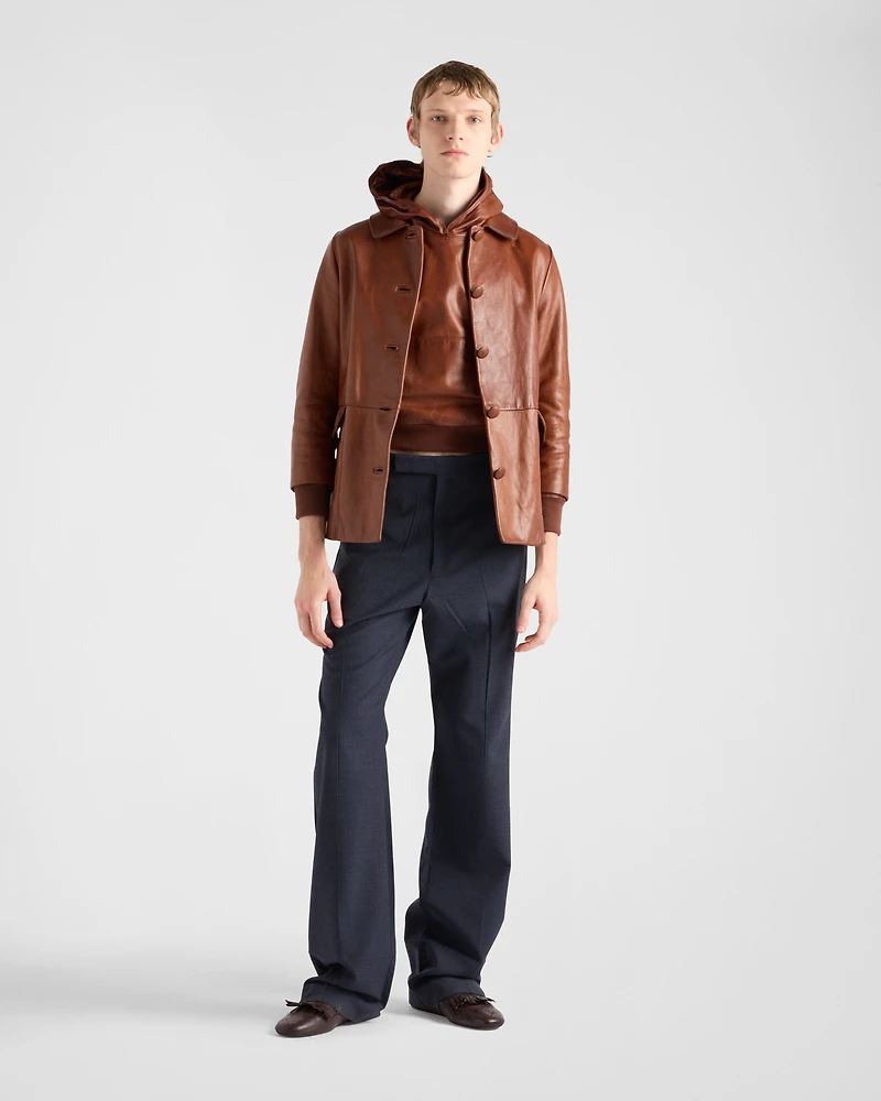 Leather hoodie