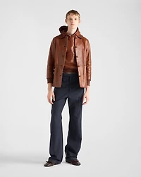 Leather hoodie