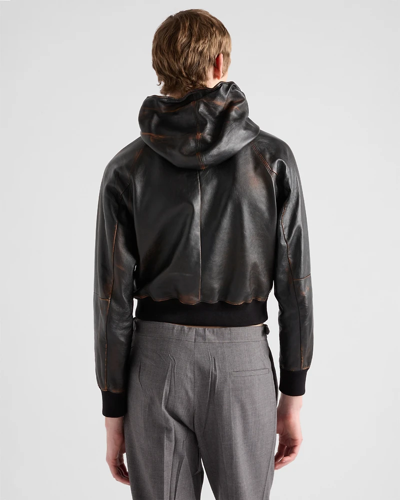 Nappa leather hoodie