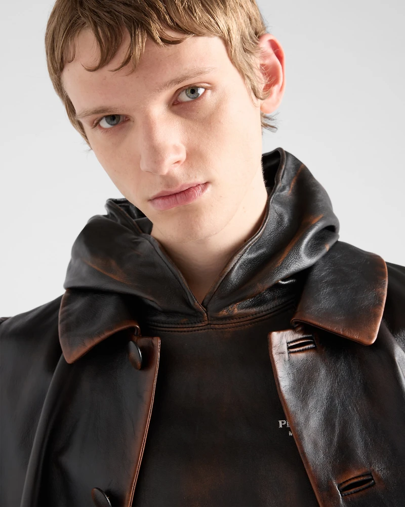 Nappa leather hoodie
