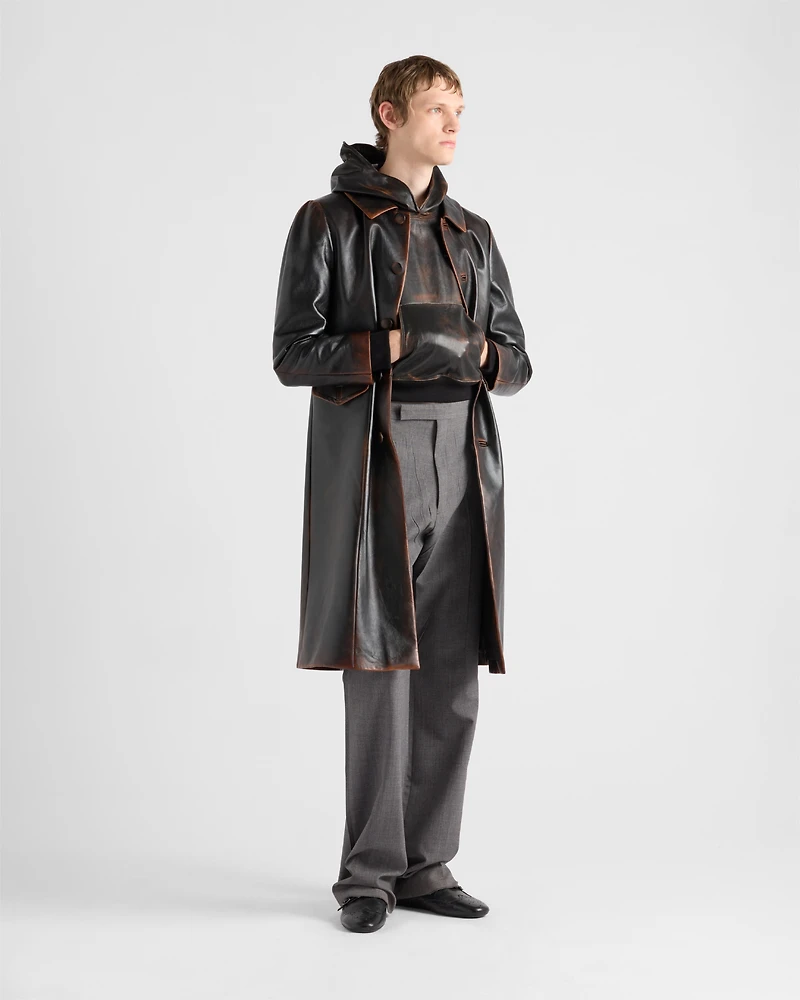 Nappa leather hoodie