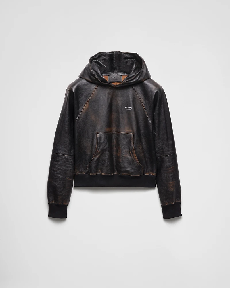 Nappa leather hoodie