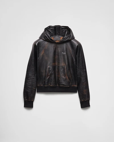 Nappa leather hoodie