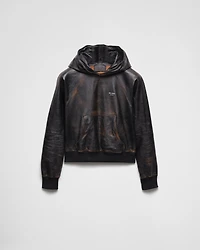 Nappa leather hoodie