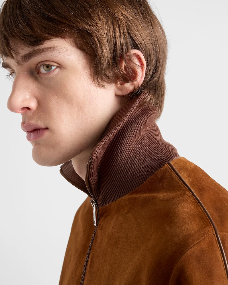Suede blouson jacket