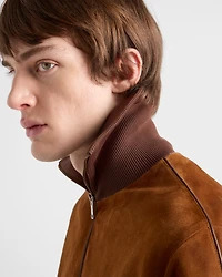 Suede blouson jacket