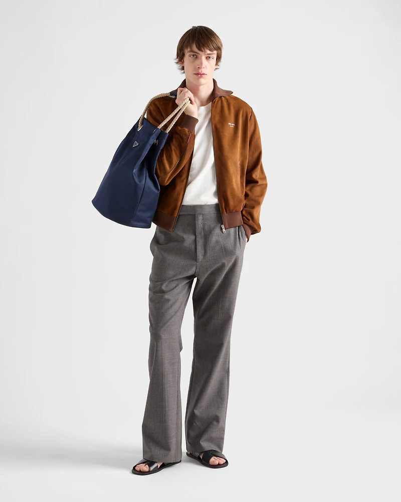 Suede blouson jacket