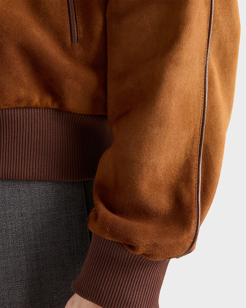 Suede blouson jacket