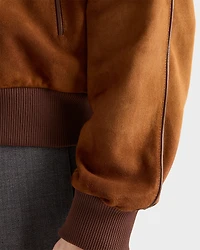 Suede blouson jacket