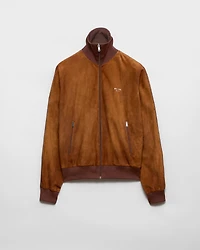 Suede blouson jacket