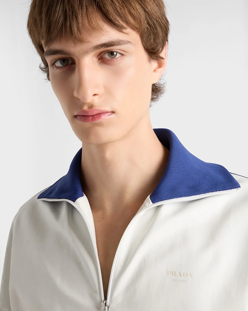Nappa leather blouson jacket
