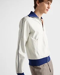 Nappa leather blouson jacket