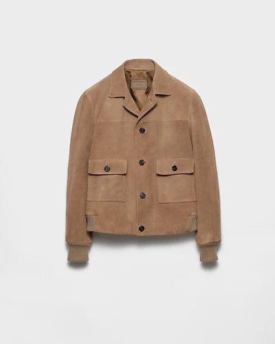 Suede bomber jacket