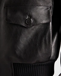 Leather bomber jacket