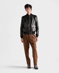 Leather bomber jacket