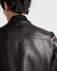 Leather bomber jacket