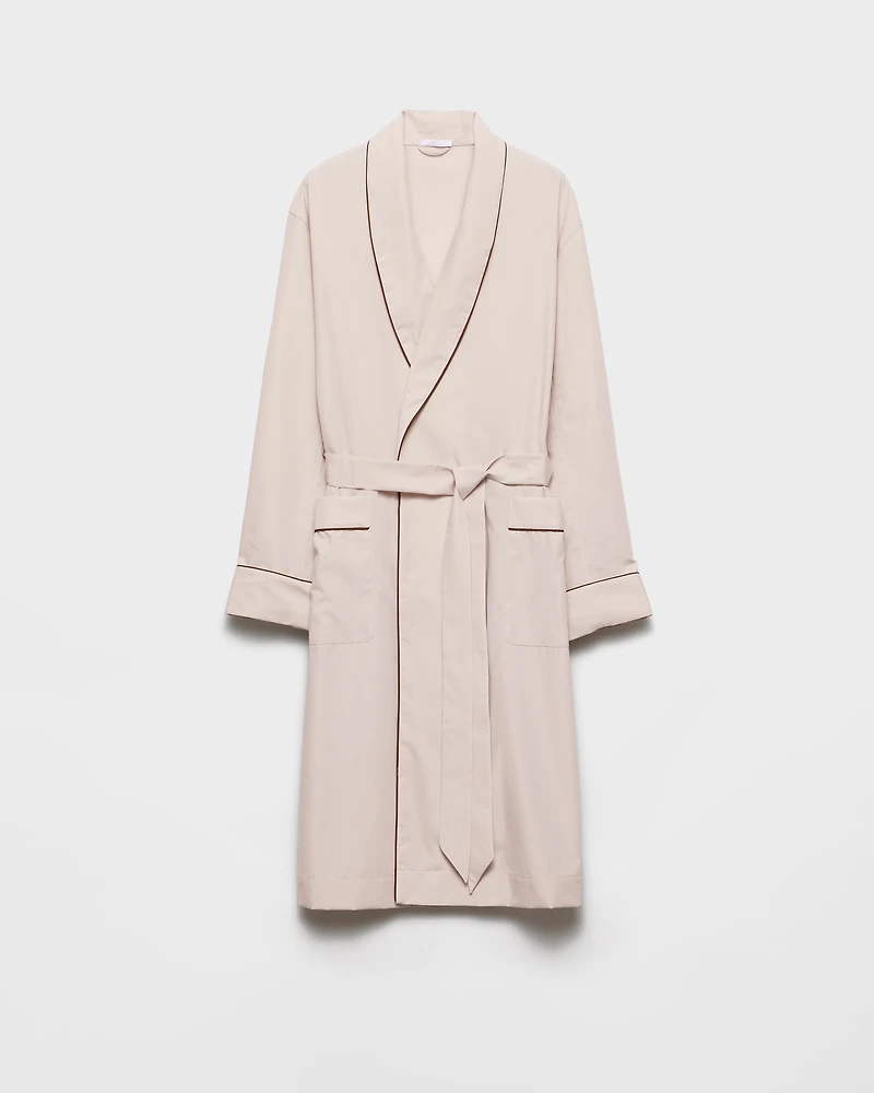 Cotton blend robe coat