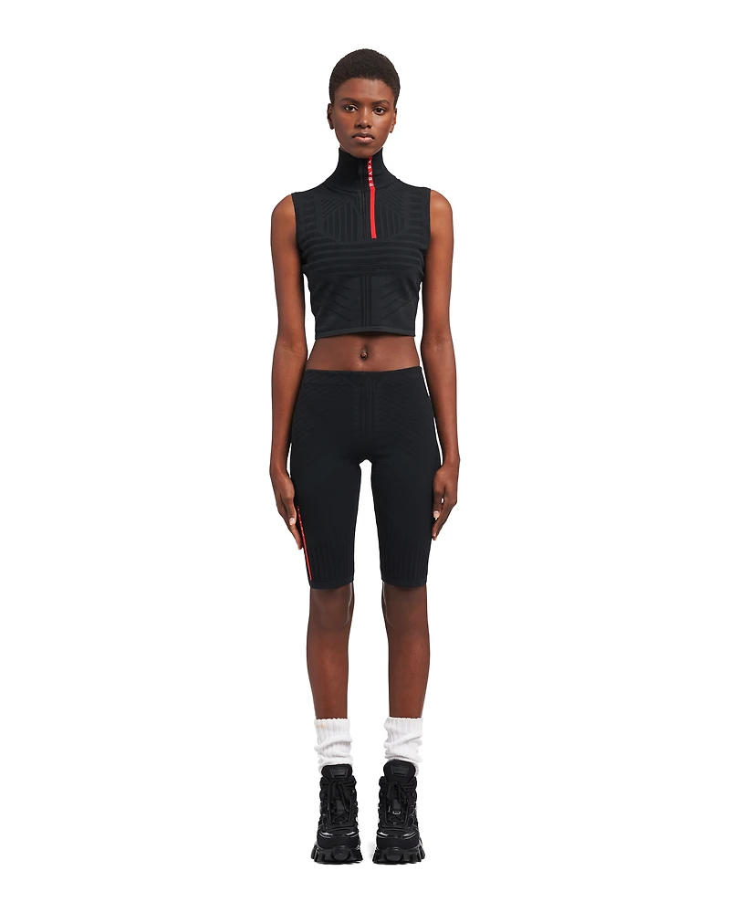 Tech Rec Re-Nylon piqué biker shorts