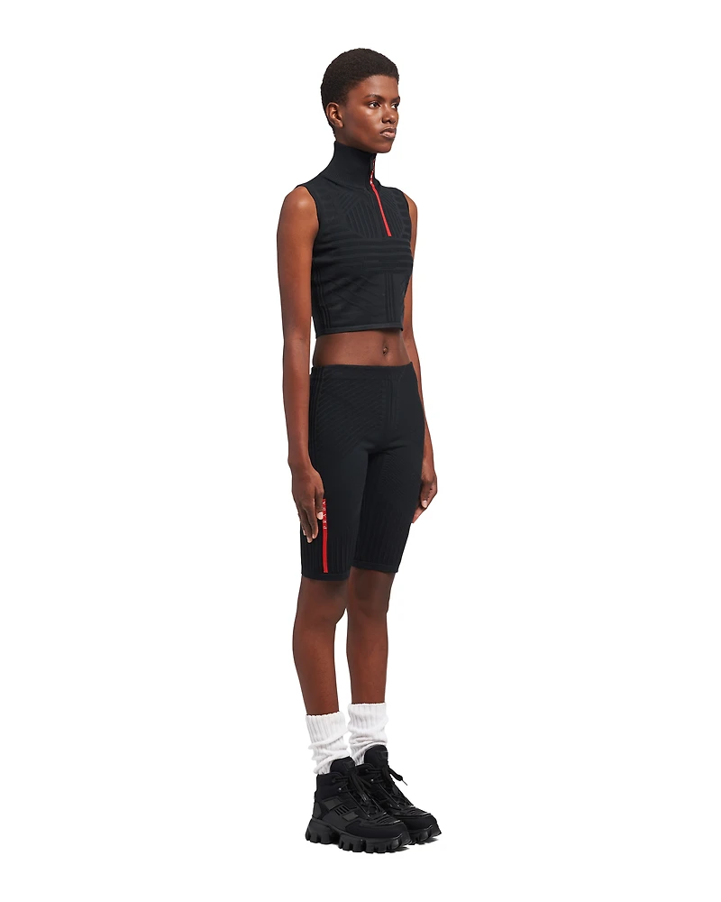 Tech Rec Re-Nylon piqué biker shorts